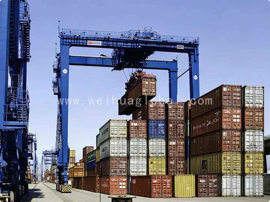 Container crane working at a port